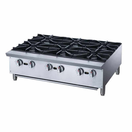 a stainless steel stove with four burners