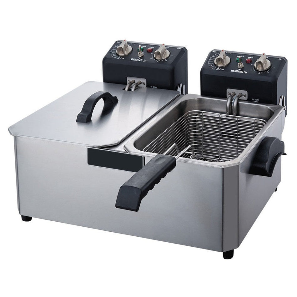 West Kitchen WCF10ED 20lb. Double Basket 120V Electric Countertop Fryer