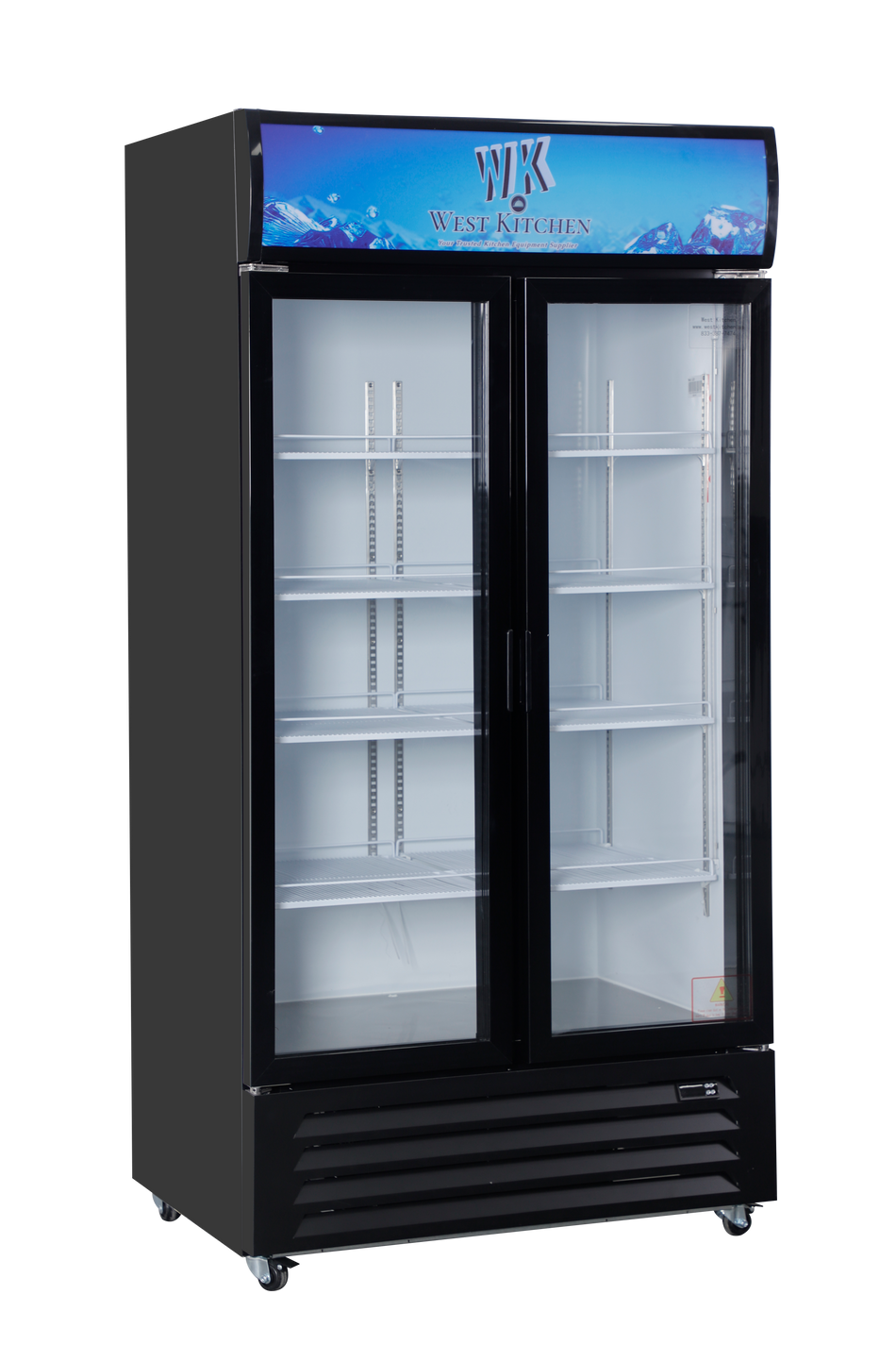 West Kitchen WLG-960M2WP 50"W 2 Door Swing Glass Merchandiser Refrigerator