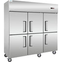 West Kitchen WSCD-660B 72"W Dual Zone Reach-In Refrigerator and Freezer with 6 Solid Half Doors