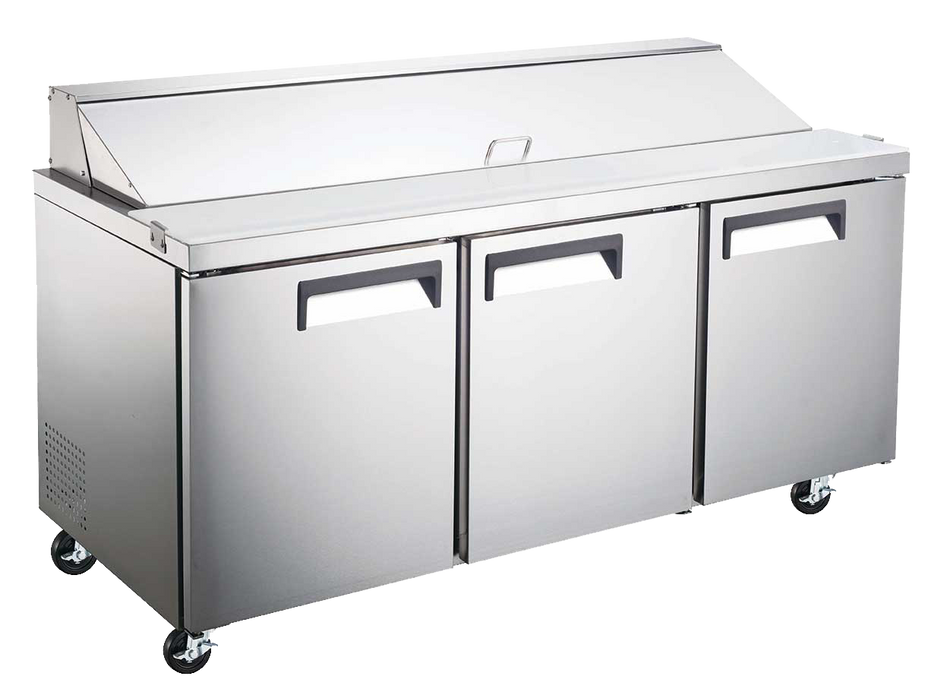 West Kitchen SLSP72 72"W Refrigerated Sandwich Prep Table with 3 Doors and 20 Pans