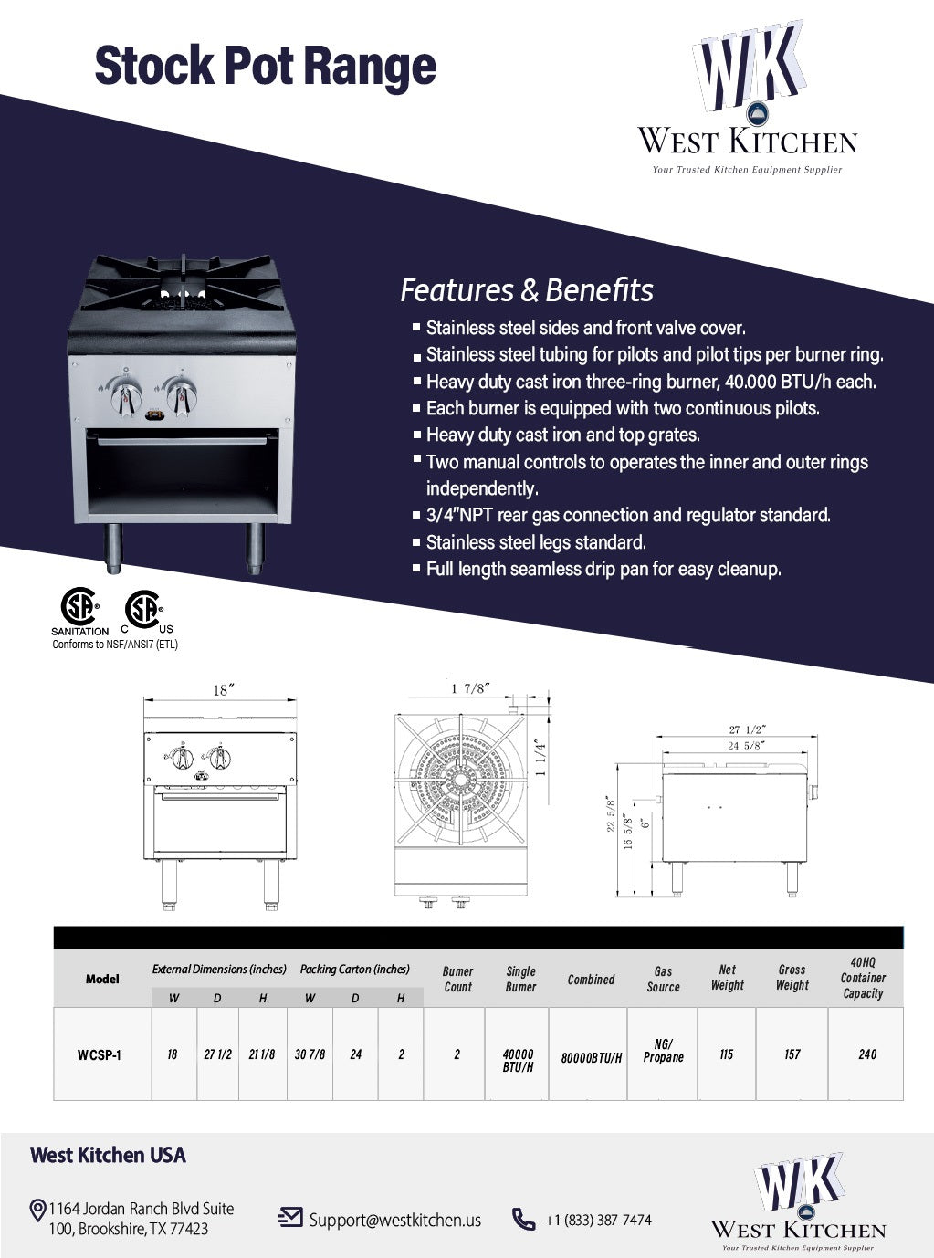 a brochure showing the features and benefits of a stove