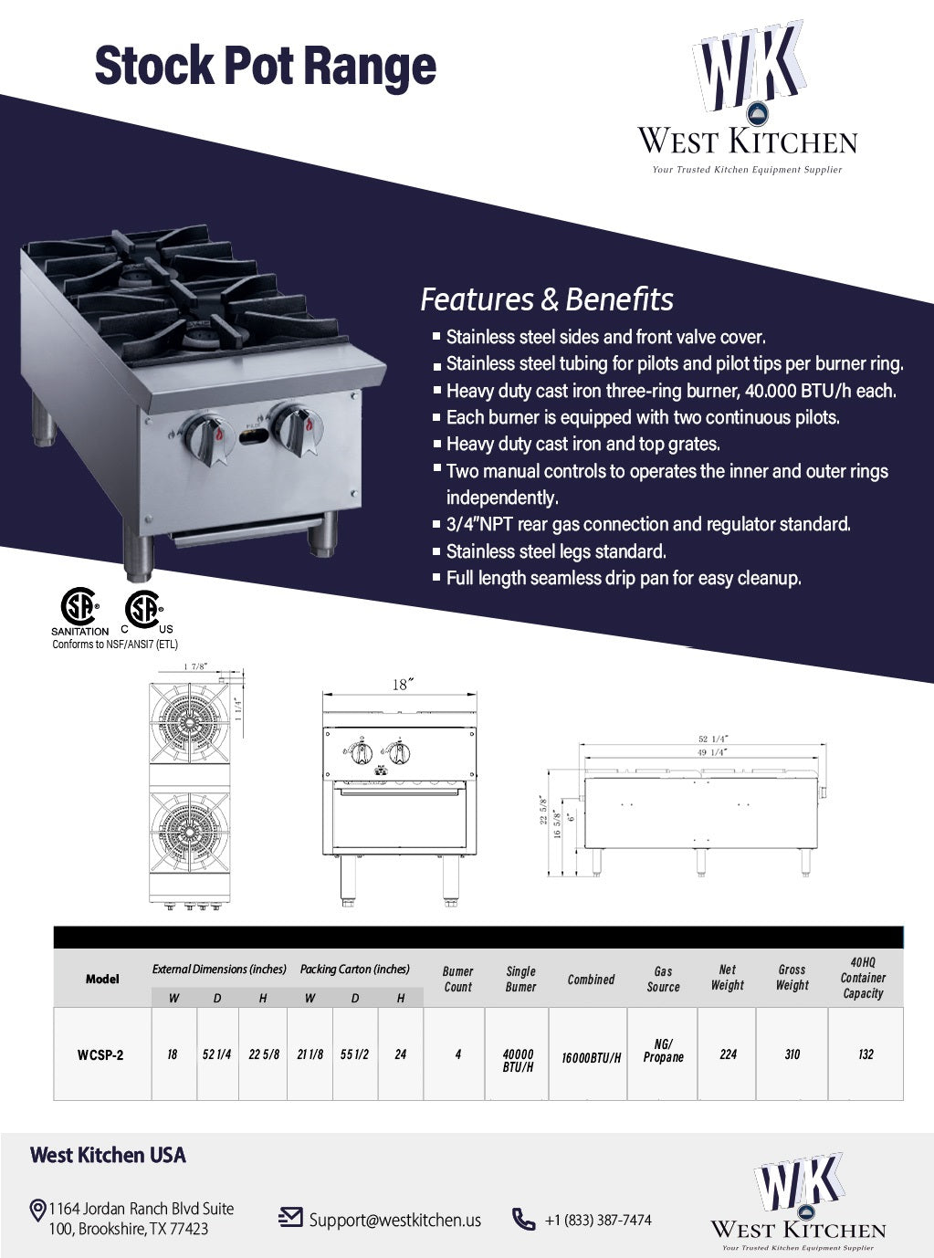 a brochure showing the features and benefits of a gas range