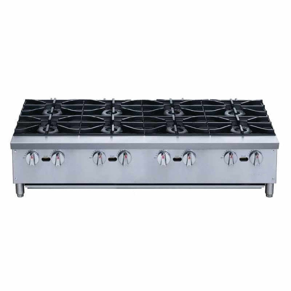 a stainless steel stove top with four burners