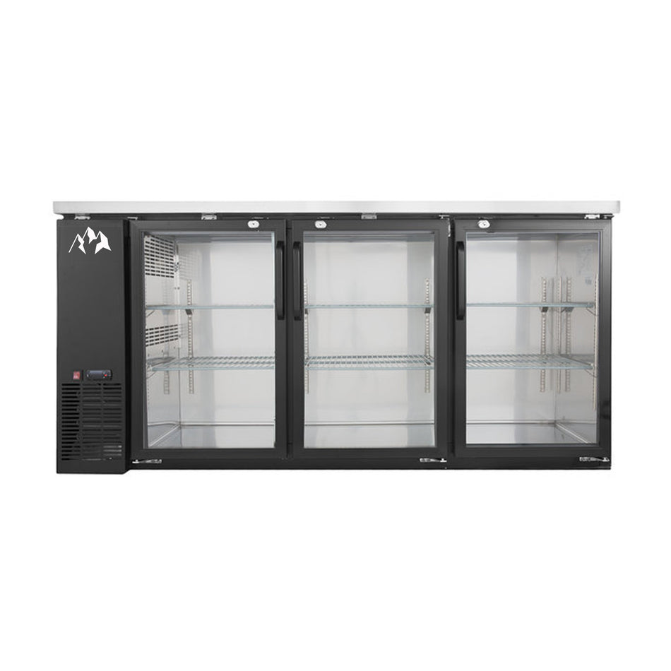 West Kitchen WBB-72G-HC 73" Back Bar Refrigerator with 3 Glass Doors