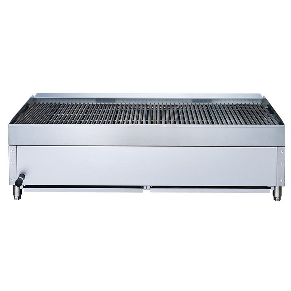 a stainless steel grill sitting on top of a table