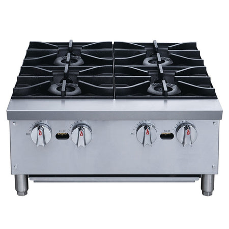 a double burner stove with four burners