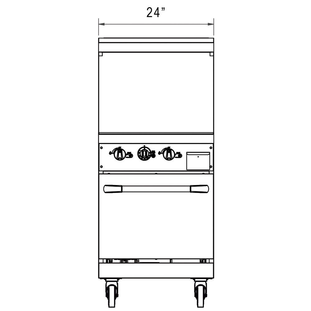 a drawing of an oven with two drawers