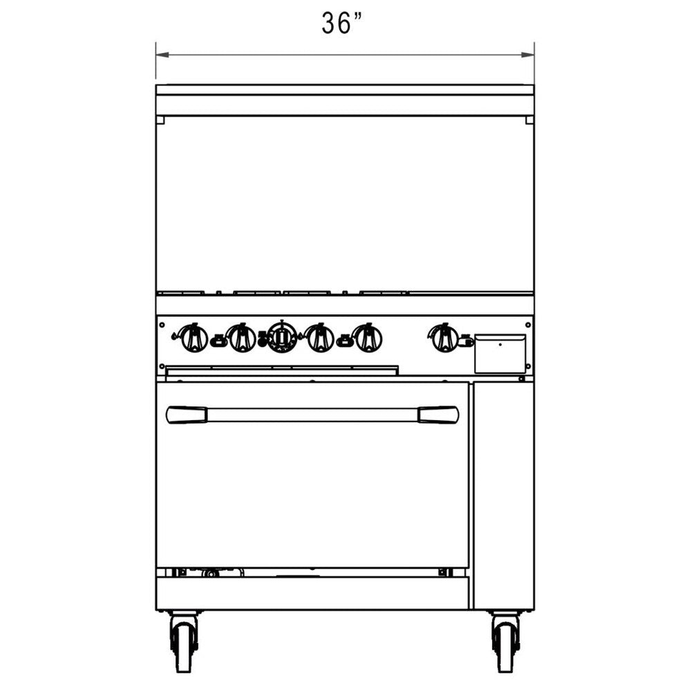 a drawing of a stove with three burners