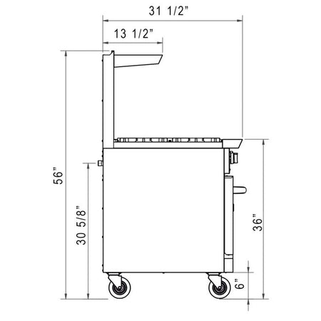 a drawing of a cart with wheels