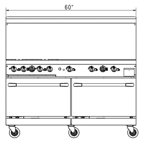 a drawing of a double oven with wheels