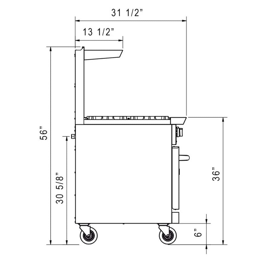 a drawing of a cart with wheels