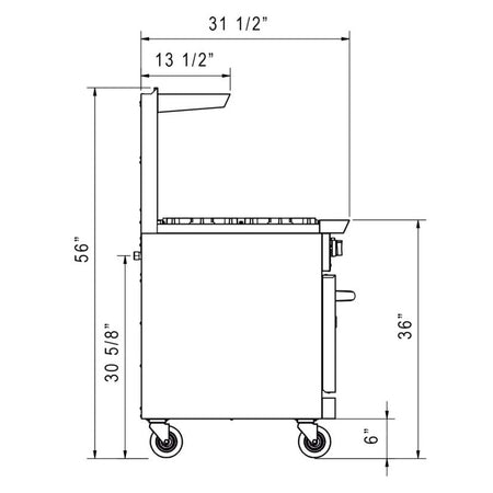 a drawing of a cart with wheels