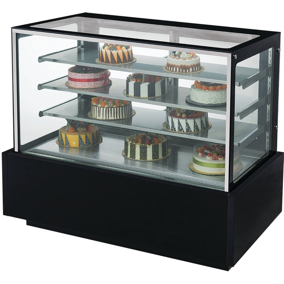 a display case filled with lots of cakes