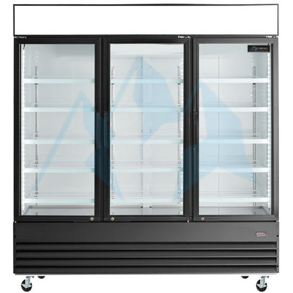 West Kitchen GLD81R 80"W 3 Door Swing Glass Merchandiser Refrigerator