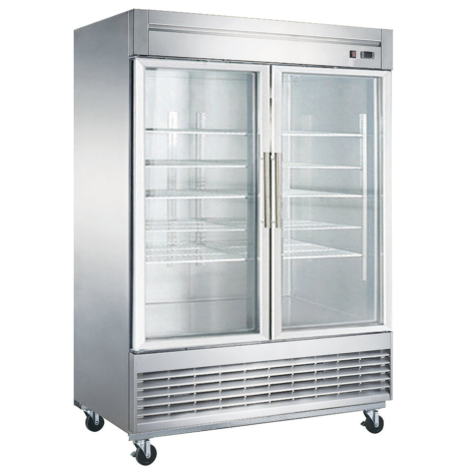 West Kitchen W56RG 55" 2 Door Glass Reach-In Refrigerator