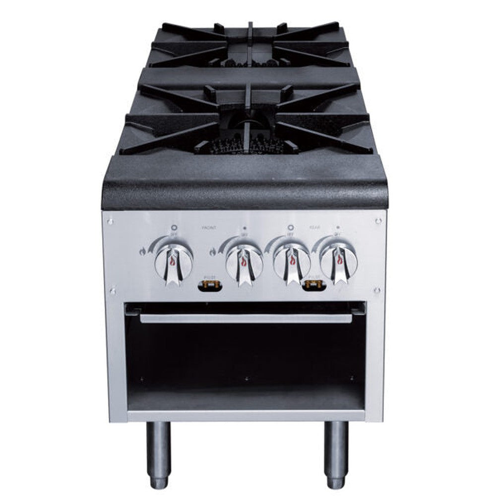 a stainless steel stove with four burners